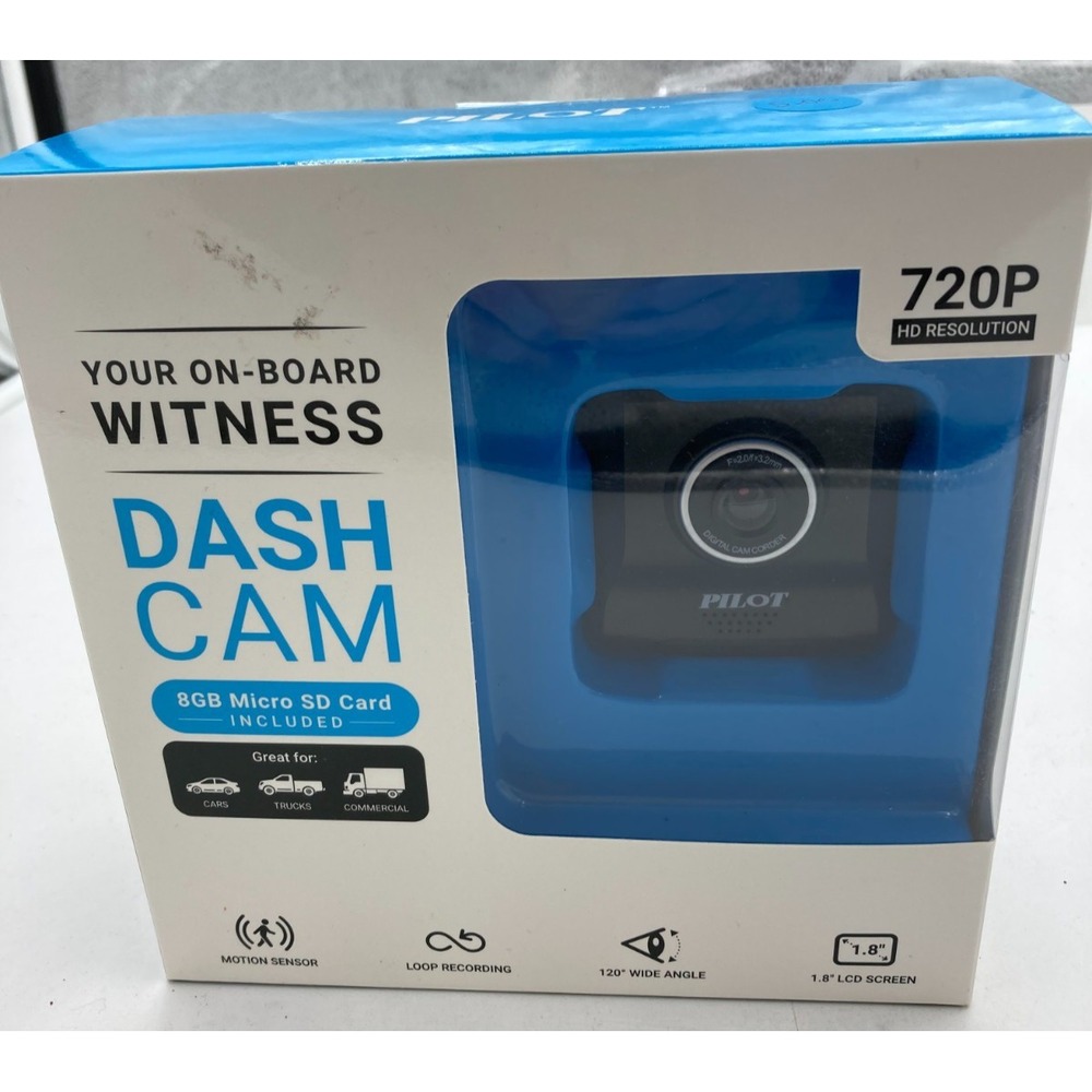 Pilot Your On-Board Witness 720p Automotive Dash Cam 8GB SD Card‎ Included NEW